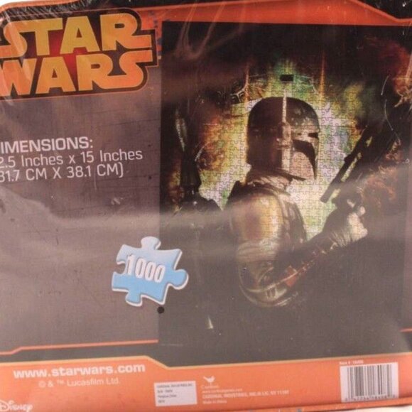 Puzzle  Star Wars Collectors Tin Boba Fett 1000 Piece 12.5" X 15" Disney 18408 - Picture 3 of 6